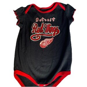 Detroit Red Wings NHL Infant Bodysuit Size 18 Months Baby Toddler Girl Black
